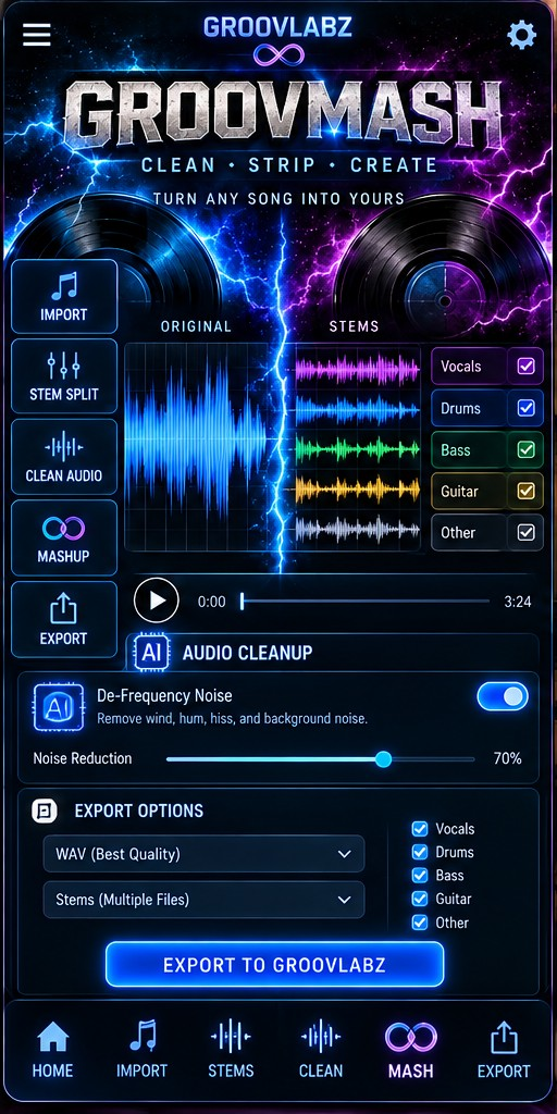GroovMash interface
